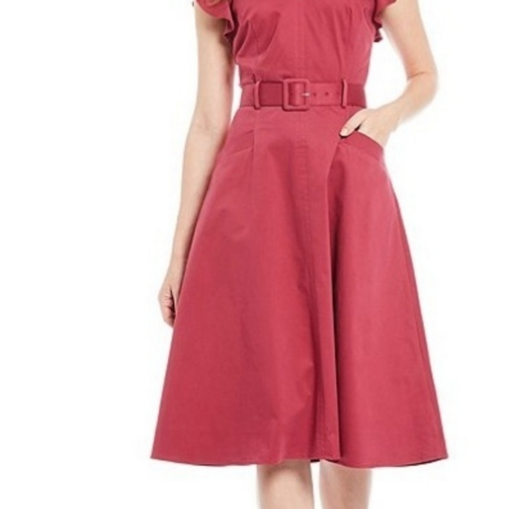 Antonio Melani Belted A-Line Midi Dress